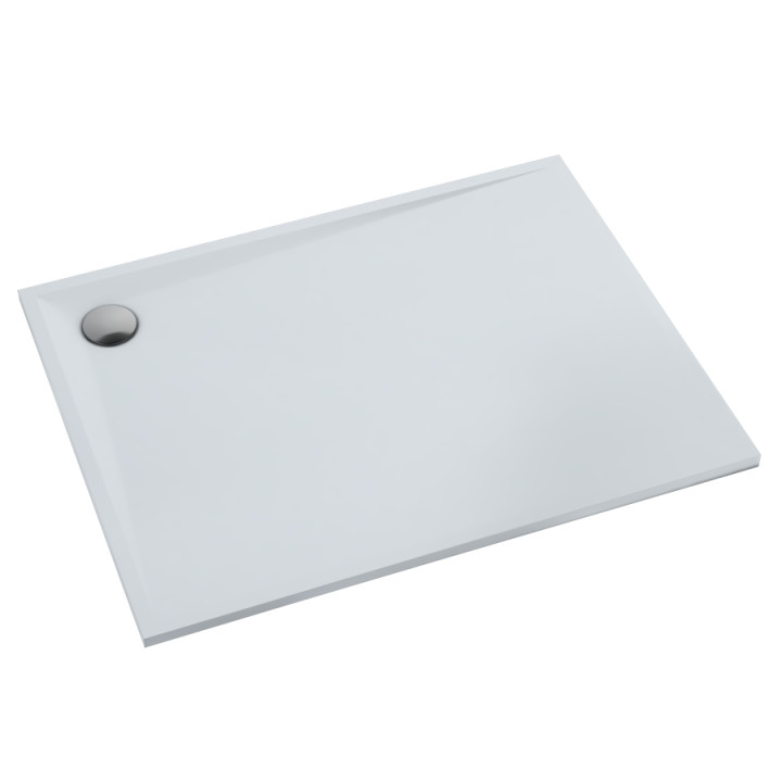 Schedline Brodzik kompozytowy Stabilsound Plus® Libra Smooth White 80x140x3 cm, prostokątny, Gwarancja 15 lat